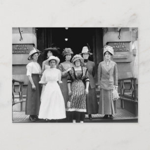 Landmeisjes nemen New York, 1910 Briefkaart