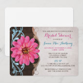 Landmeisjes Roze Zinnia Bridal Shower-uitvindingen Kaart (Voorkant / Achterkant)