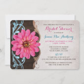 Landmeisjes Roze Zinnia Bridal Shower-uitvindingen Kaart (Voorkant)