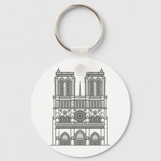 Landmerk Notre Dame Cathedraal World Sleutelhanger (Voorkant)