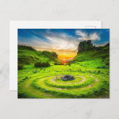 Landmerk op zonsondergang briefkaart (Voorkant / Achterkant)