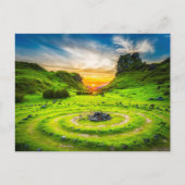 Landmerk op zonsondergang briefkaart (Voorkant)