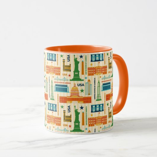 Landmerken van de Verenigde Staten van Amerika Mok (Voorkant rechts)