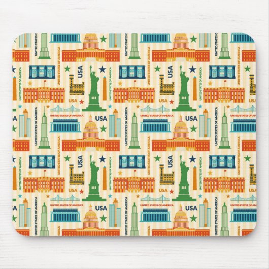 Landmerken van de Verenigde Staten van Amerika Muismat (Voorkant)