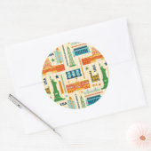 Landmerken van de Verenigde Staten van Amerika Ronde Sticker (Envelop)