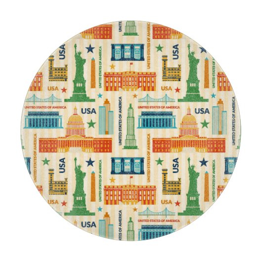 Landmerken van de Verenigde Staten van Amerika Snijplank (Voorkant)