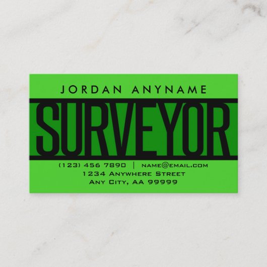 landmeter groen Visitekaartje (Voorkant)