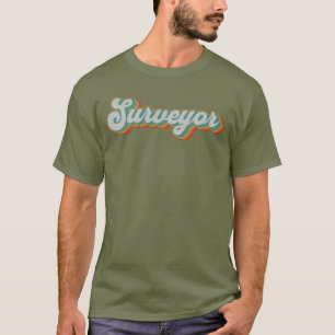 landmeter in retrokleuren cartograaf t-shirt