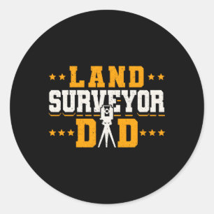 Landmeter Pap Vaders Dag Ronde Sticker