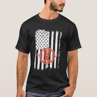 Landmeter Patriottisch Amerikaans Vlag T-shirt