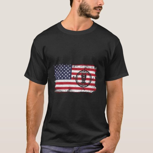 Landmeter Patriottische vlag VS T-shirt (Voorkant)