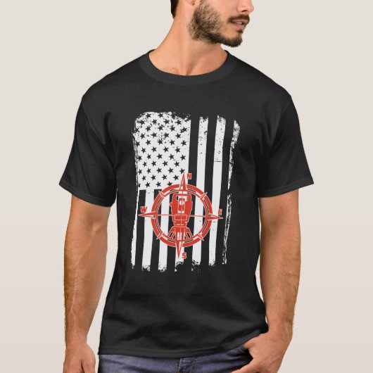 Landmeter Patriottische vlag VS T-shirt (Voorkant)