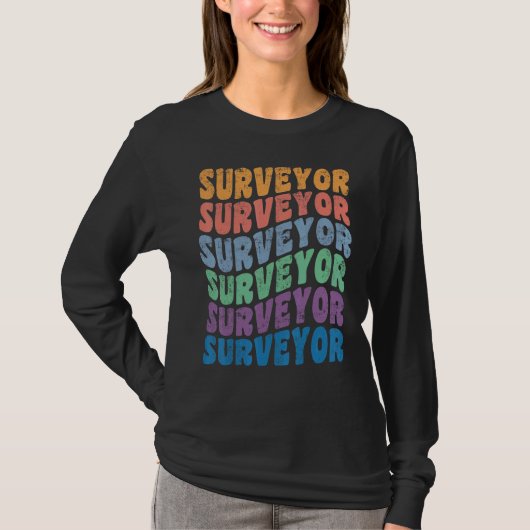 Landmeter Vintage Groovy Landmeter T-shirt (Voorkant)