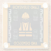 Landmeters Glazen Onderzetter (Achterkant)