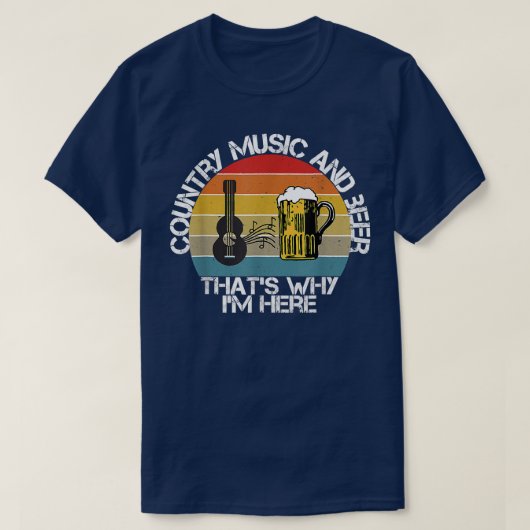 landmuziek en bier Daarom ben ik hier T-shirt (Design voorkant)