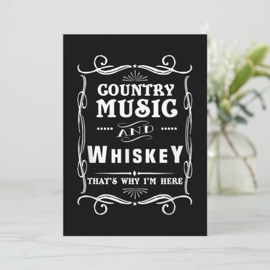 Landmuziek en whisky daarom ben ik hier bedankkaart (Staand voorkant)