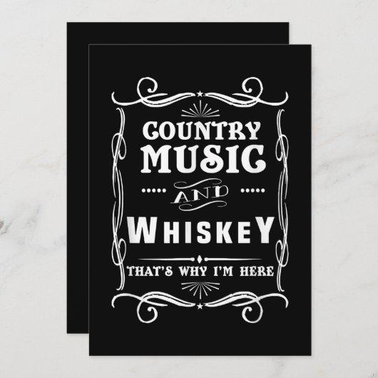 Landmuziek en whisky daarom ben ik hier bedankkaart (Voorkant / Achterkant)