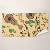 Landmuziek naadloos met gitaren, cacti's badhanddoek (Badhanddoek)