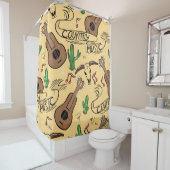 Landmuziek naadloos met gitaren, cacti's douchegordijn (In situ)