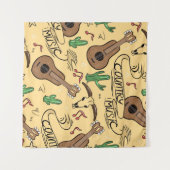 Landmuziek naadloos met gitaren, cacti's wandkleed (Voorkant (horizontaal))