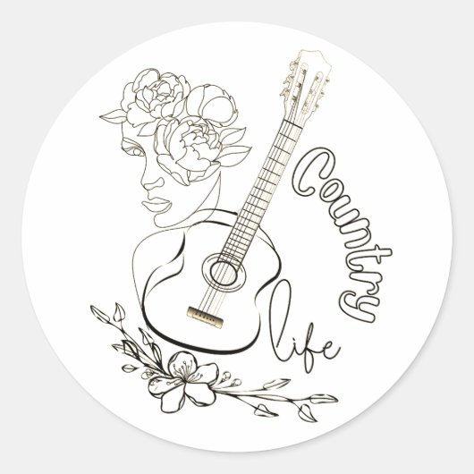 Landmuziek Ronde Sticker (Voorkant)