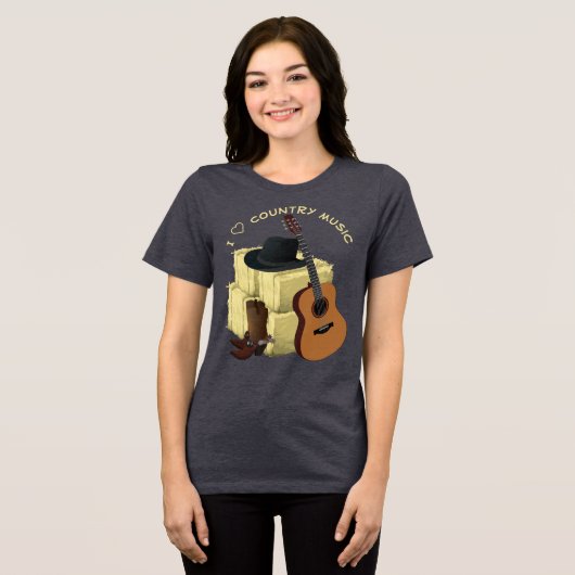 Landmuziek Tri-Blend Shirt (Voorkant volledig)