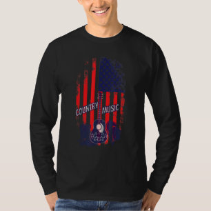 Landmuziek Verenigde Staten vlag rood wit en blauw T-shirt
