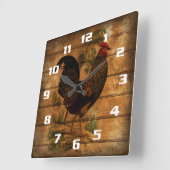  landnummer op bijtend hout vierkante klok (Hoek)