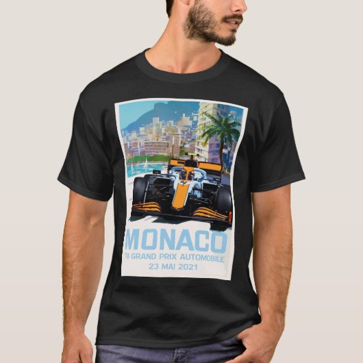 Lando Norris Mclaren Monaco Grand Prix 2021 Poster T-shirt (Voorkant)