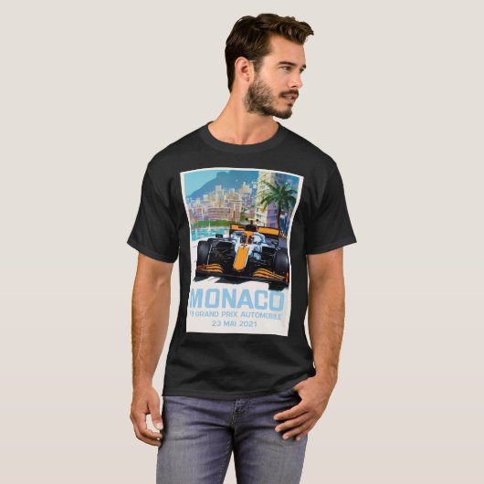 Lando Norris Mclaren Monaco Grand Prix 2021 Poster T-shirt (Voorkant volledig)