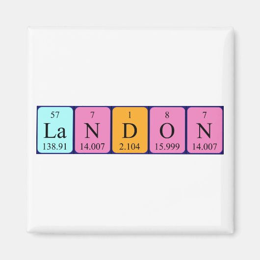 Landon Periodic table Name magnet (Voorkant)
