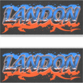 Landon Vorname Name Graffiti Aufkleber Sticker (Voorkant)