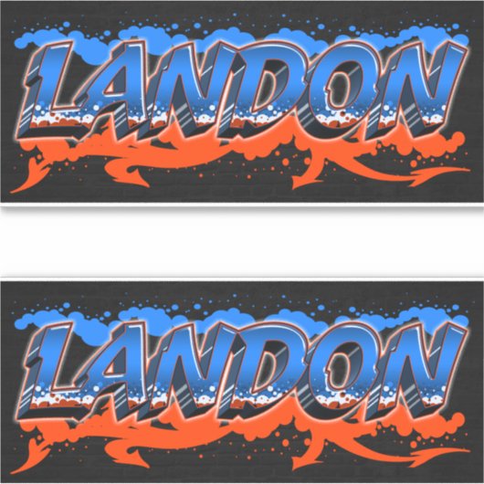 Landon Vorname Name Graffiti Aufkleber Sticker (Voorkant)