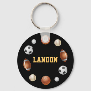 Landon World of Sports Sleutelhanger - zwart