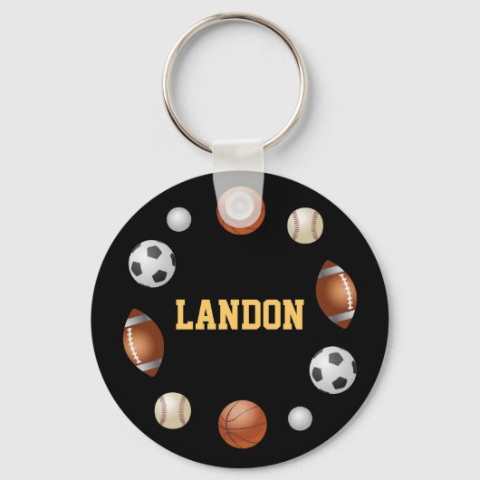 Landon World of Sports Sleutelhanger - zwart (Voorkant)