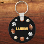 Landon World of Sports Sleutelhanger - zwart (Voorkant)