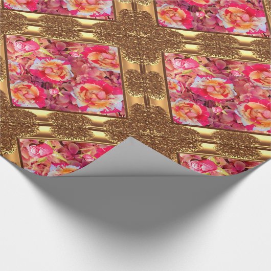 Landon's Elegant Chic Floral Romance Cadeaupapier (Hoek)