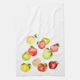 Landoogst rode appels illustratie theedoek