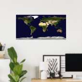 Landoppervlak, Shallow Water en Shaded Topogra Poster (Thuiskantoor)