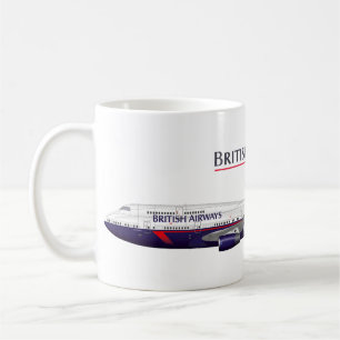 Landor Retro Jumbo Jet Klassieke Britse Beschilder Koffiemok
