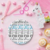 Landoverschrijdend - licht blauw - XC-run Papieren Bordje (Feest)