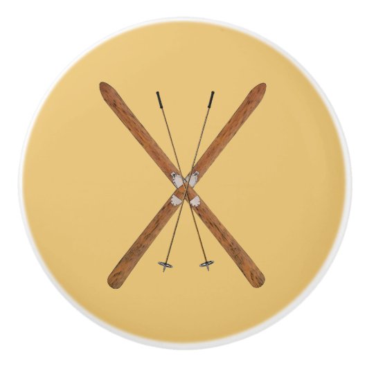 Landoverschrijdende huiden en polen keramische knop (Voorkant)