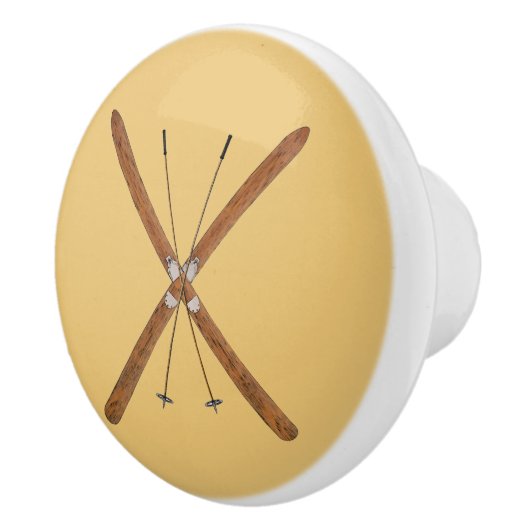 Landoverschrijdende huiden en polen keramische knop (Rechts)