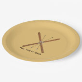 Landoverschrijdende huiden en polen papieren bordje (Gekanteld)