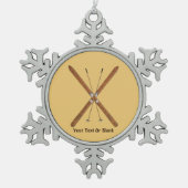 Landoverschrijdende huiden en polen tin sneeuwvlok ornament (Voorkant)