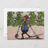 Landoverschrijdende kip briefkaart (Voorkant / Achterkant)