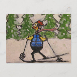 Landoverschrijdende kip briefkaart