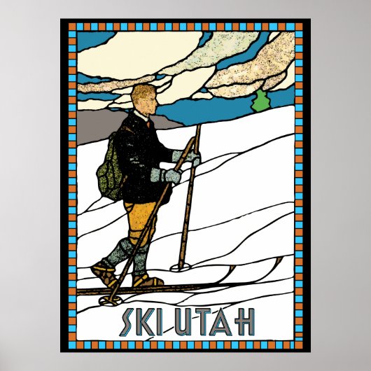  landoverschrijdende skier Ski Utah Poster (Voorkant)