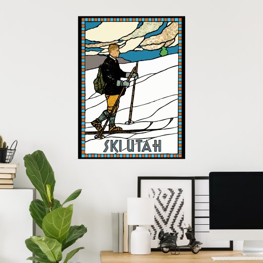  landoverschrijdende skier Ski Utah Poster (Thuiskantoor)
