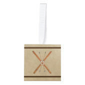 Landoverschrijdende ski's op oud papier decoratie (Voorkant)